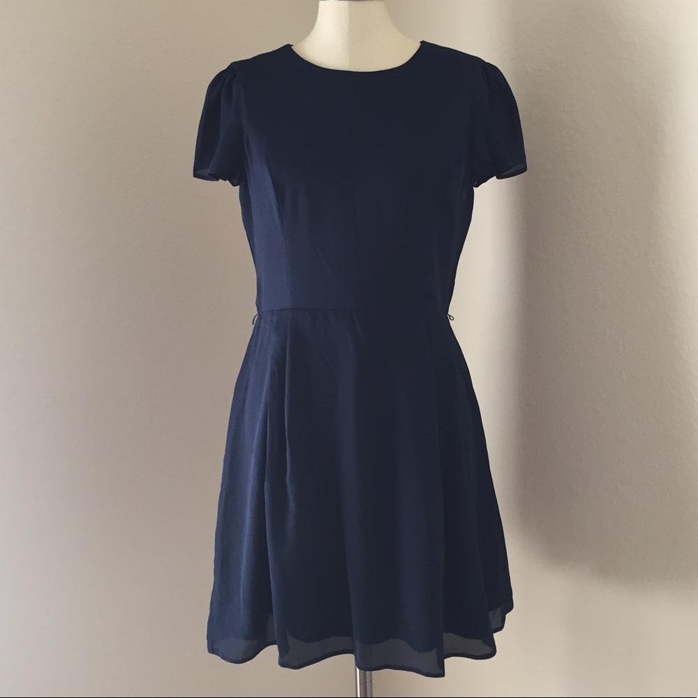 ASOS navy fit and flare dress
